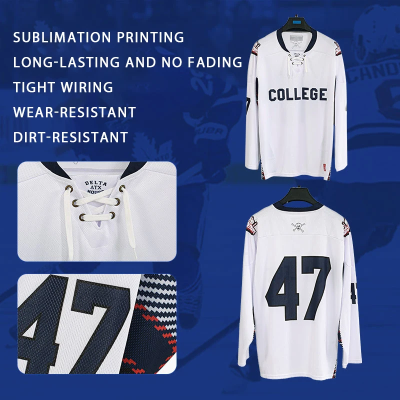 OEM Sublimated Jersey Hockey Jerseys Lightweight 100% Polyester Sublimation Reversible Ice Hockey Uniforms Hockey Jerseys
