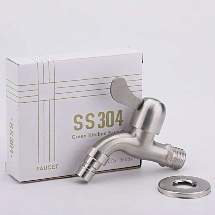 Cheap price wall mounted stainless steel 304 bib cock brushed nickel wash machine bibcock tap