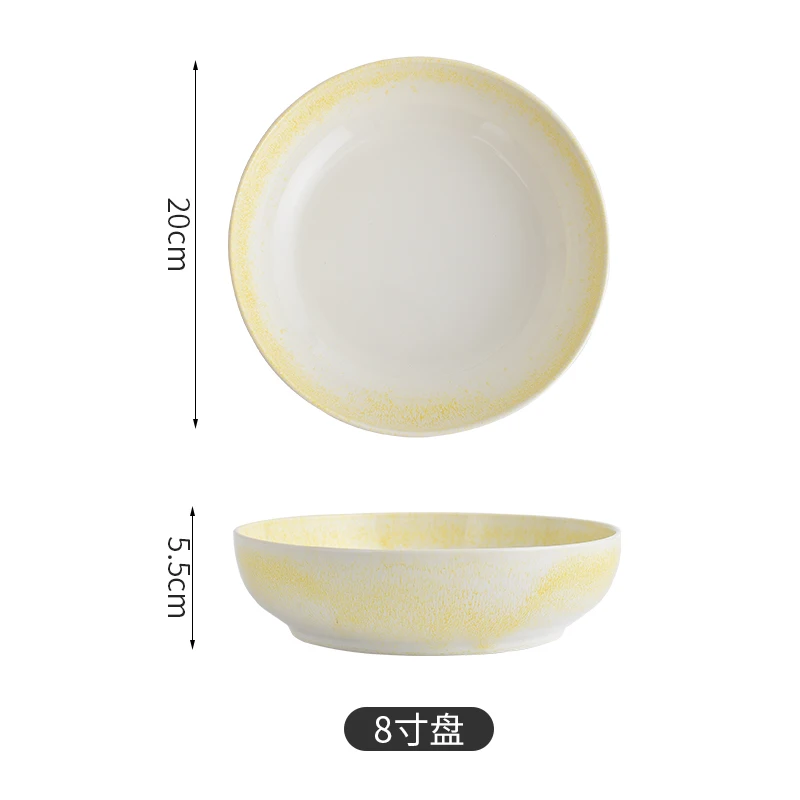 
Nordic Europe Pasta Bowl Italian Color Glazed Ceramic Pasta Desserts Deep Plate for Restaurant 