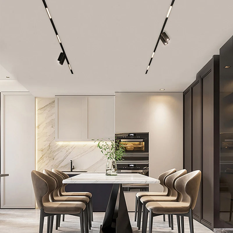 48V Magnetic Led Pendant Linear Grille Spot Track Light Aluminum Recessed Surface Mount Commercial Led Magnetic Track Ligjht