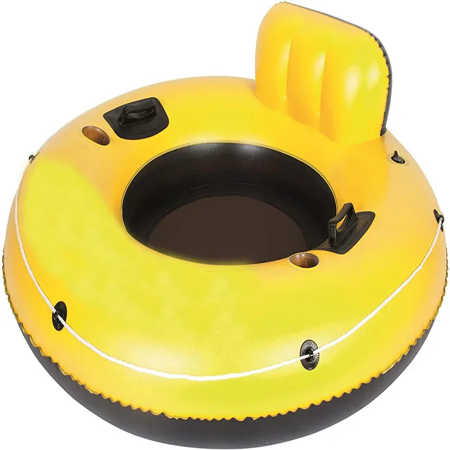 Inflatable Pool River Raft Tube with Cup Holders Vinyl Set Customized Adult Logo Packing Combo Printing Material People Origin