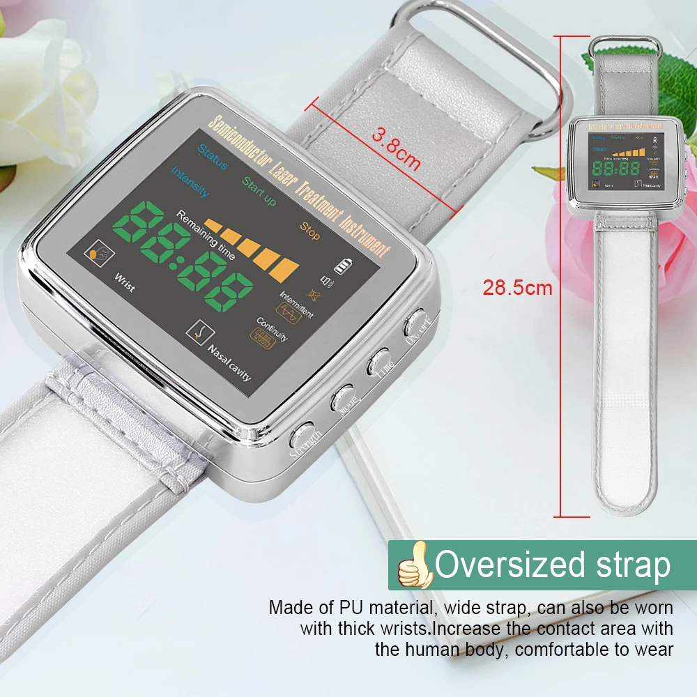 650nm Red Laser Therapy Watch LLLT Diode for Diabetes High Blood Pressure Cholesterol Rhinitis Treatment