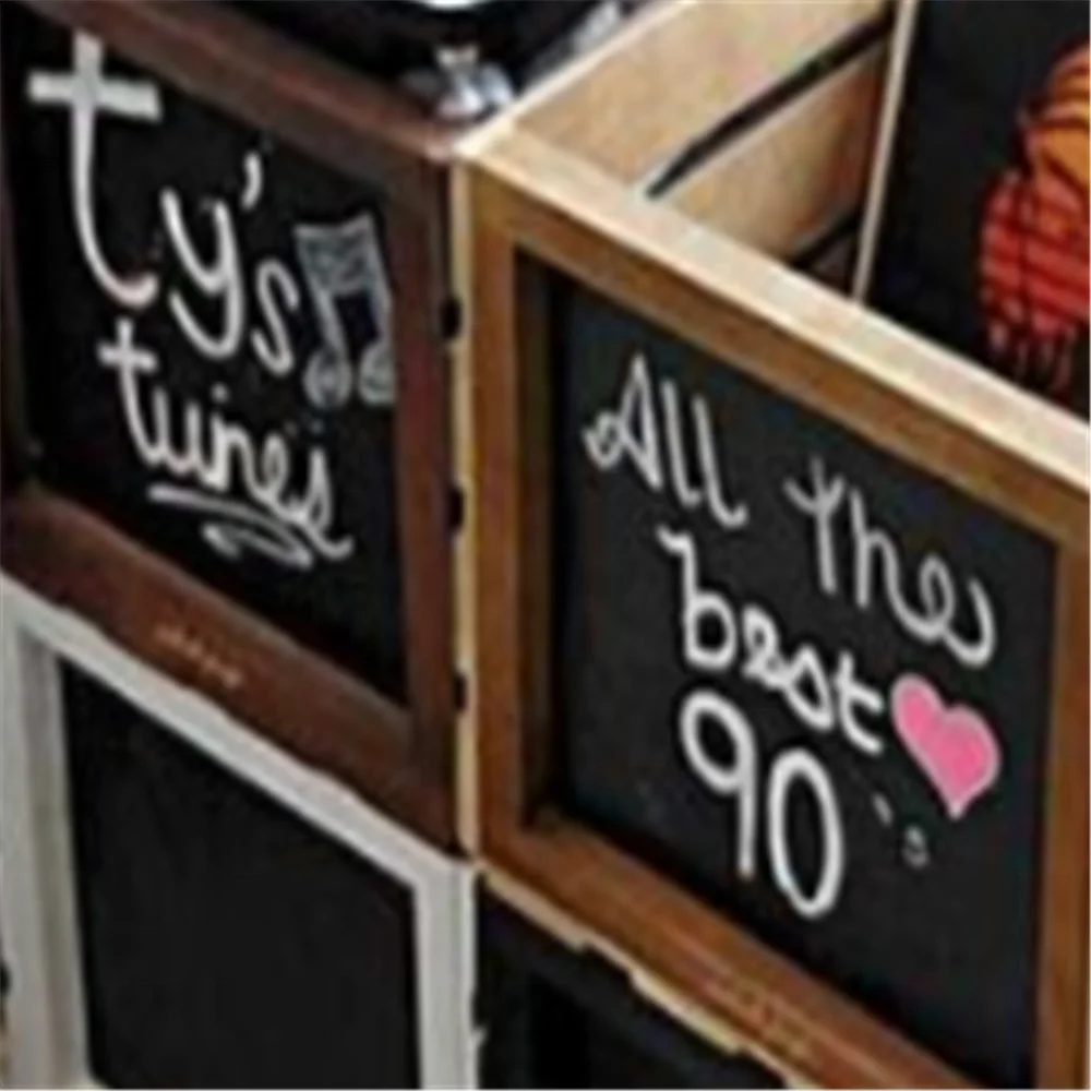 Chalkboard Vinyl Record Storage Sark Brown Wooden Crate