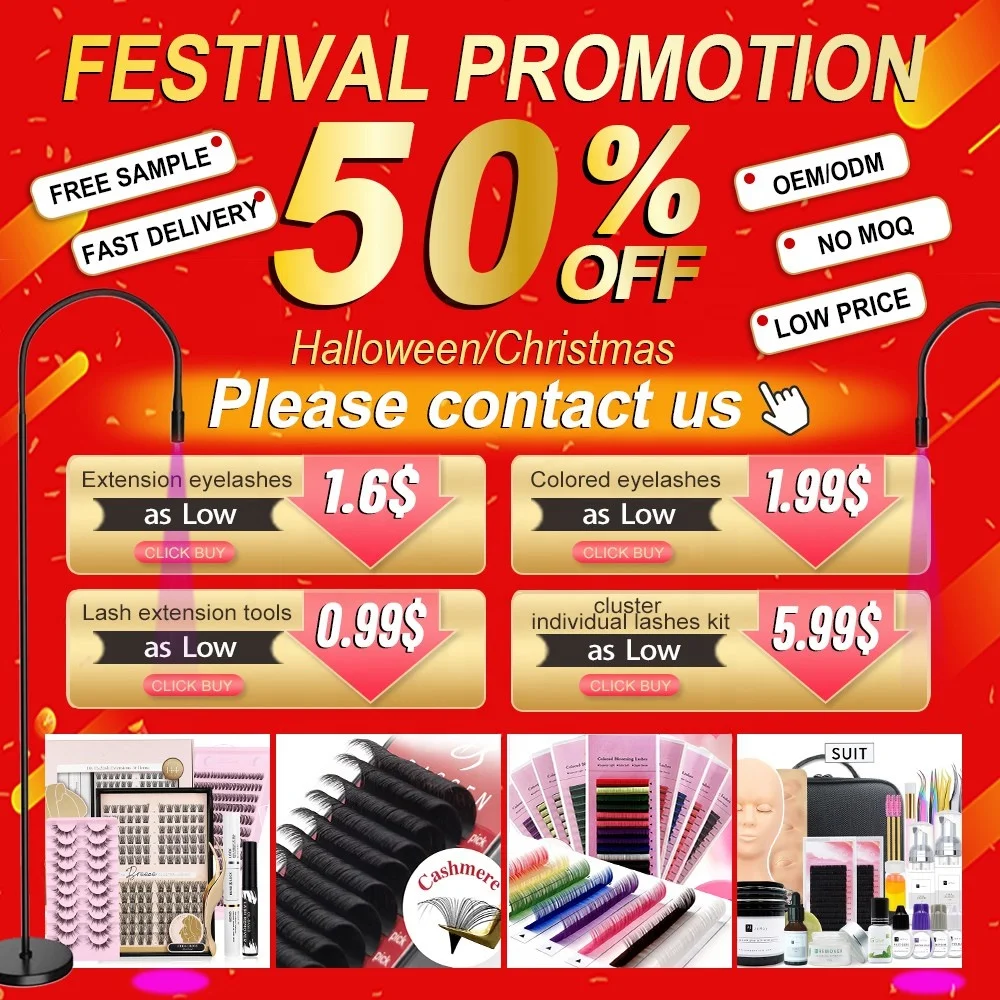 Individual Lashes Faux Mink Classic Red Green Brown Blue Purple Ombre Colored Eyelash Extension