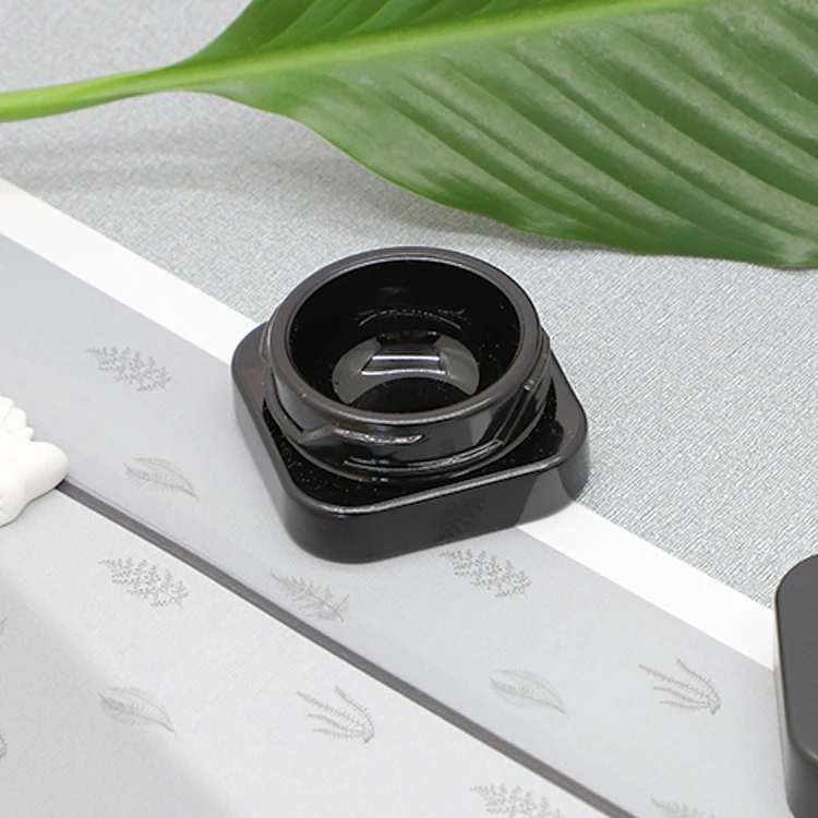 3.5g glass black jar child resistant 6ml square concentrate container 15ml clear jar with childproof cap