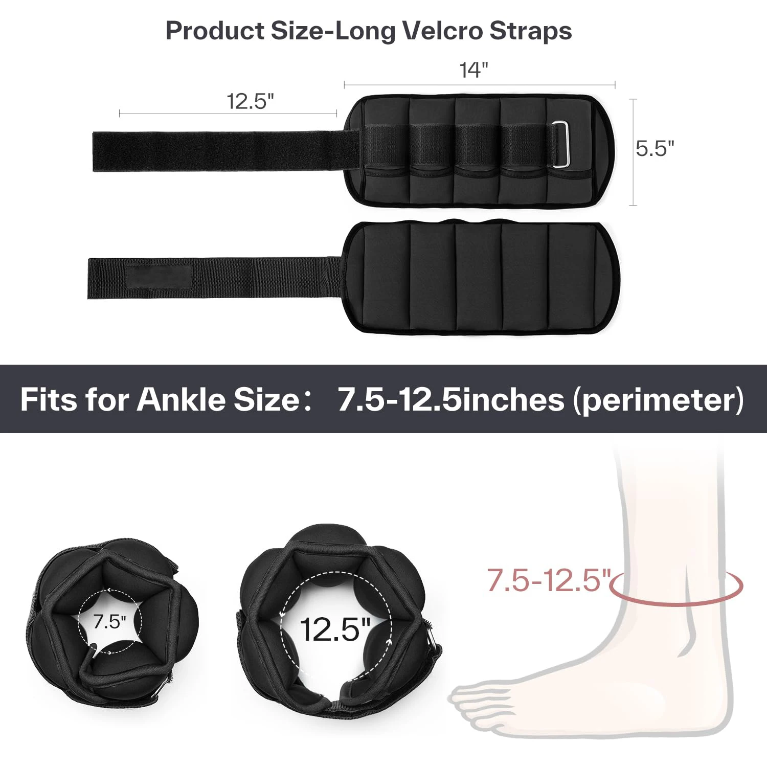 Rouser Fitness Wholesale Adjustable Ankle Wrist Weights 2KG Iron Sand Pilates Ankle Weights