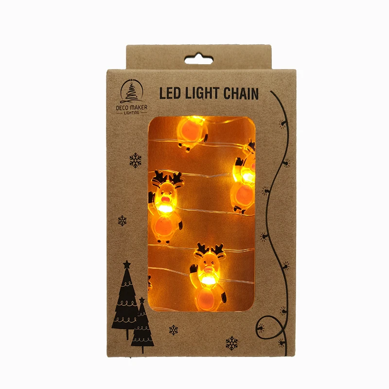 3AA 8 modes Christmas theme decoration deer elk copper wire micro LED fairy string light