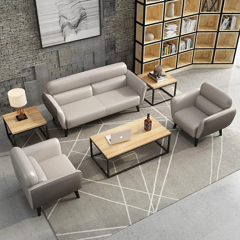 office sofa modern modular sectional sofa leather Lounge Waiting couches office furniture commercial Salon reception sofa set