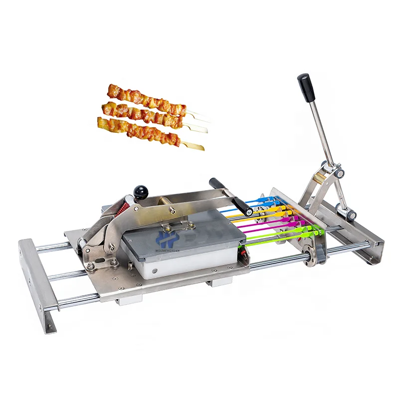 High efficiency manual kebab machine meat skewers machine portable small skewer meat stick machine