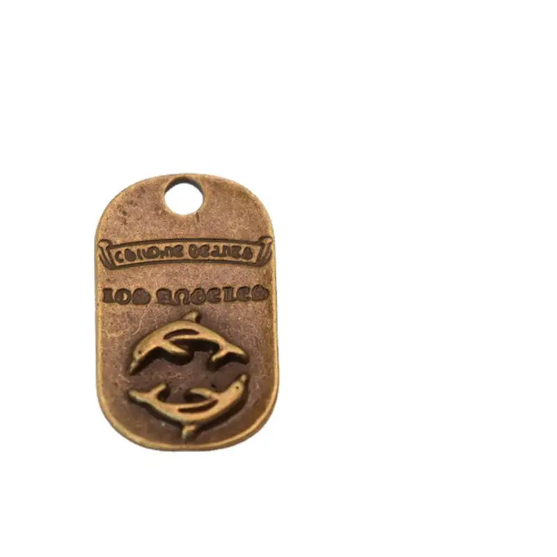 249 geqiao A1013 Antique Dolphin Pendant alloy bronze boys necklace DIY accessories wholesale