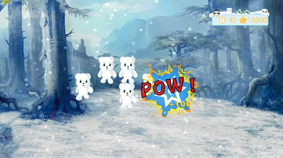 Multimedia portable interactive Whiteboard projection screen snow ball games for indoor immersive game playground