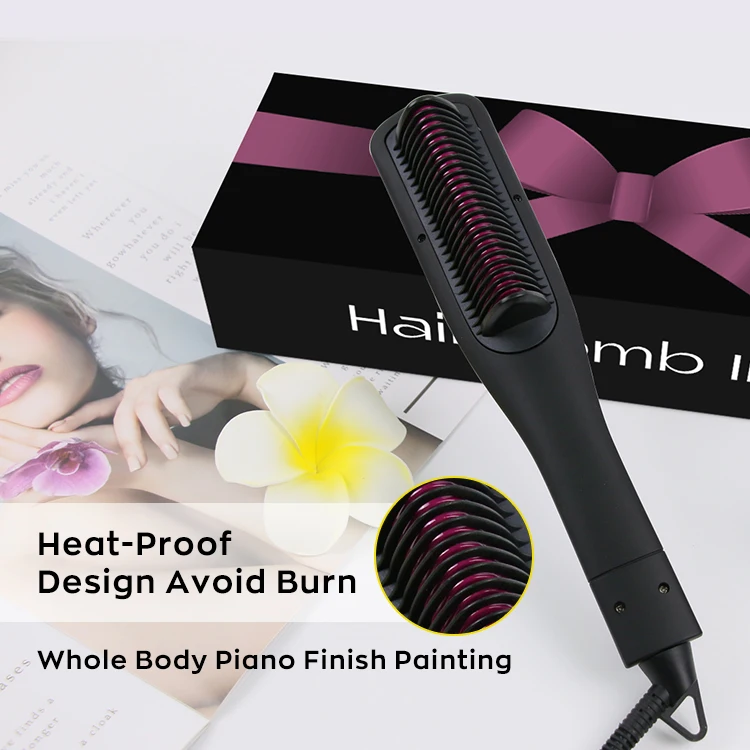 Portable Usb Iron Straightener Rechargeable Negative Ionic Cordless Mini Electric Hair Brush Hair Straightener Comb