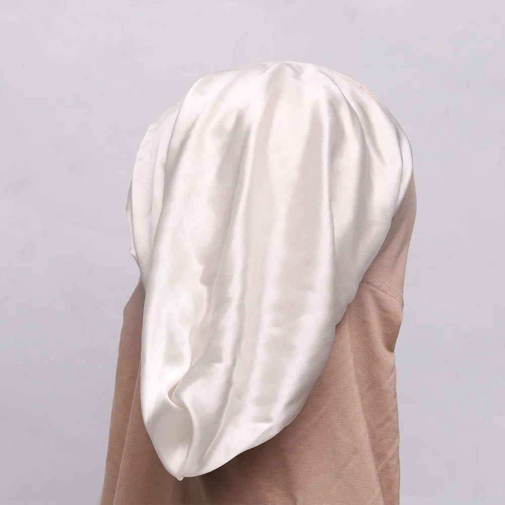 Hot Selling  Silk Lined Neck Covered  Inner with Ear Holes Genuine Silk Undercap Underscarf