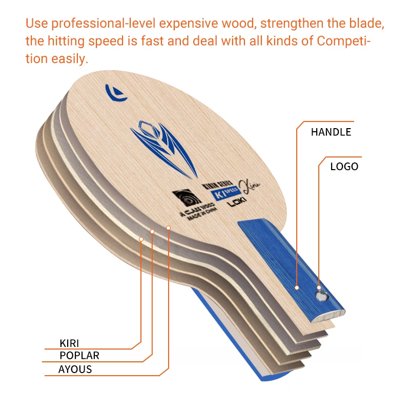 8 mm Diamond Style Setting Ping Pong Blade For Beginner Training High Quality OEM Customized Table Tennis Blade