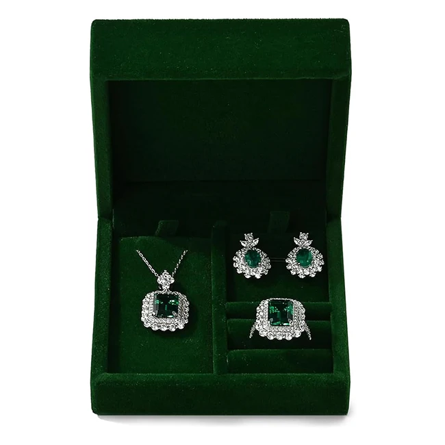 Woodten Velvet Pouch and Box Jewelry Small Jewelry Set Gift Box Velvet Jewelry Box for Ring Earrings Necklace