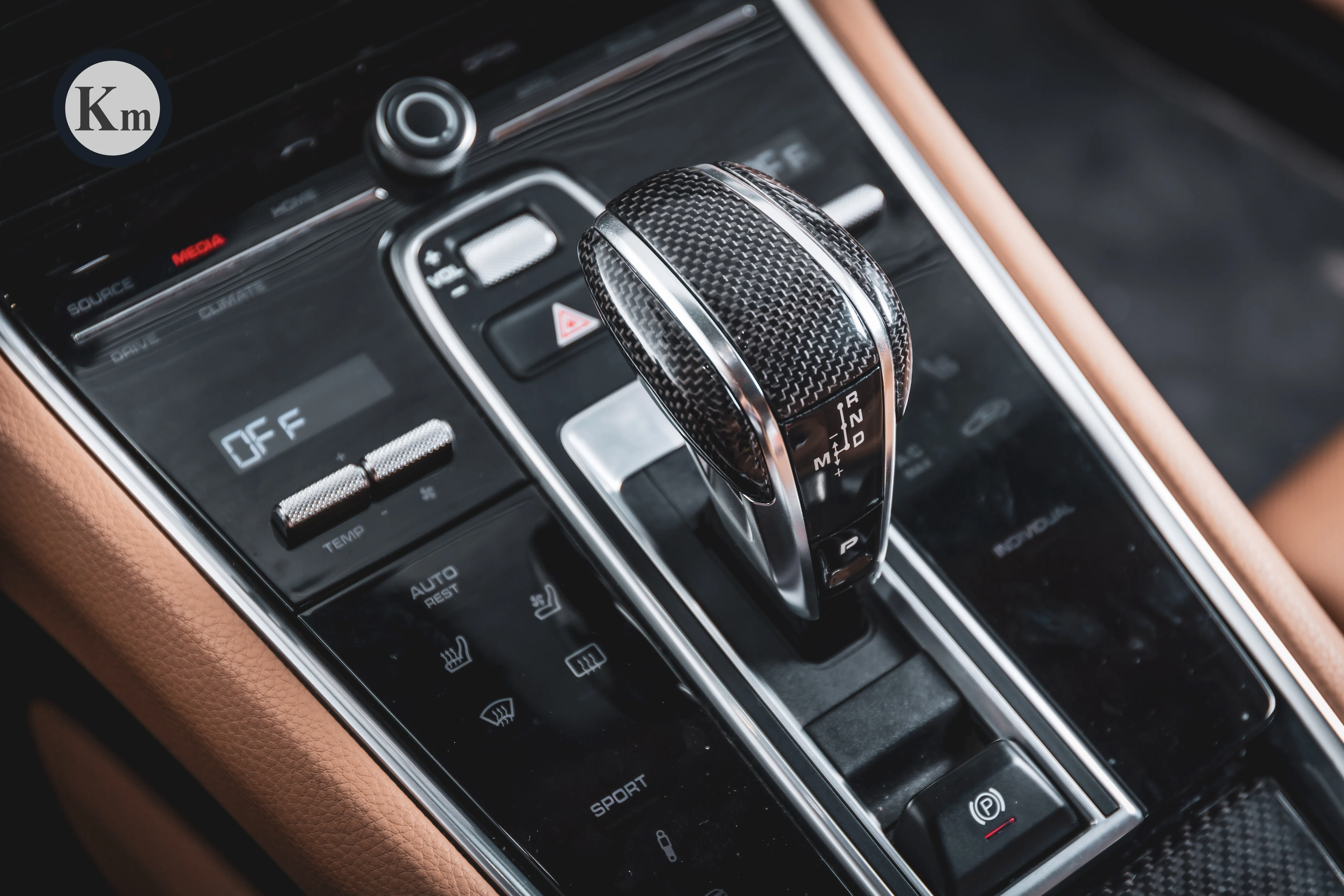 Ручка переключения передач KM для Porsche panamera 971, ручка переключения передач из углеродного волокна, 2017 и выше