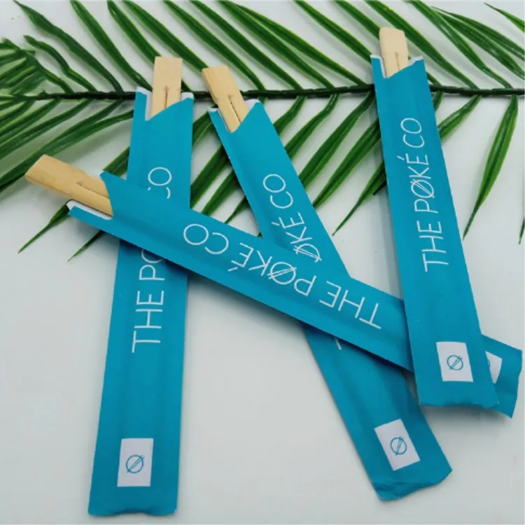 Wholesale semi-closed paper wrapped smooth surface twins bamboo chopsticks