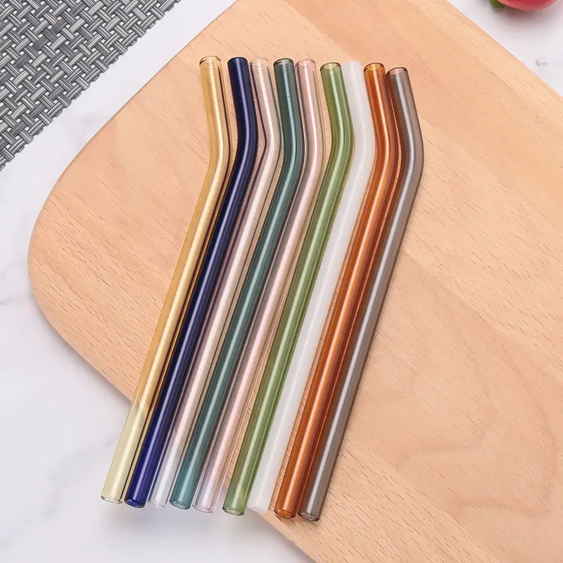 Healthy Reusable Borosilicate Colouful Glass Straw
