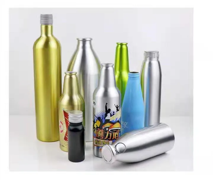 
Custom 330ml plain empty aluminum slim soda cans aluminum beverage bottle for liquor beer and juice With Crown lid 