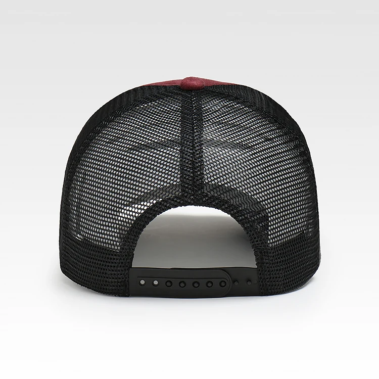 Wholesale High Quality Custom American Flag Embroidery Logo Manufacturer 5 Panel Vintage Mesh Trucker Hat Curved Brim