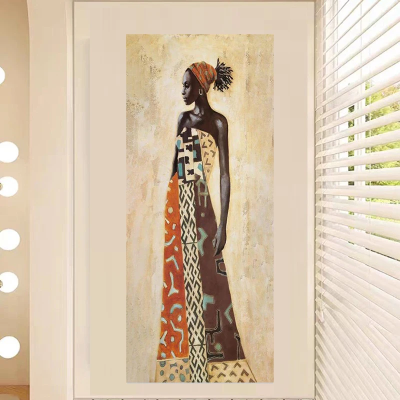African Black Woman Graffiti Decorative Wall Mural Painting Extra Large Canvas Other Abstract African Girl Wall Art Painting