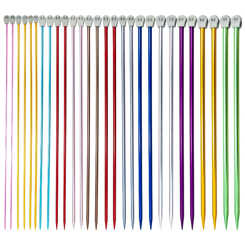 
40-120cm Aluminum Crochet Sweater Needle Scarf Sock Rug Knitting Tools 