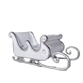 Custom Logo Outdoor Shopping Mall Christmas sled Decoration Popular Style Fiberglass white Jumbo Sleigh for Commercial Malls