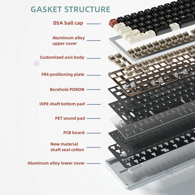 New Arrival 66 Key Backlit Aluminum Mechanical Keyboard USB Wired 65 Percent  Hot Swap RGB Wired Gaming Mechanical Keyboard