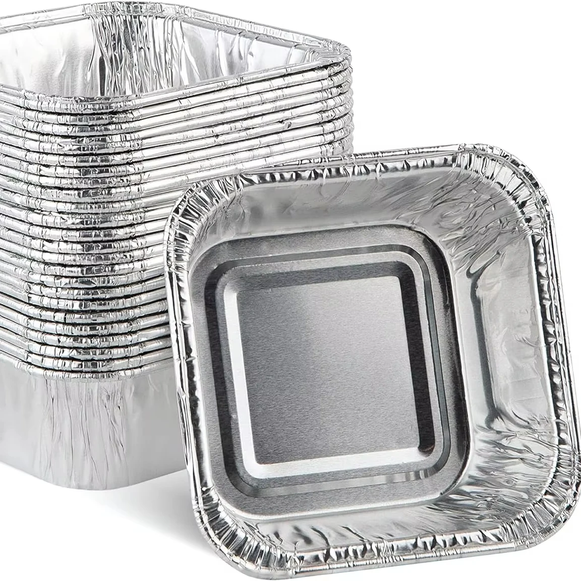 Small Square Disposable Aluminum Foil Container Oven Baking Liners and Ice Cream Cup Tin Foil Liners in Box