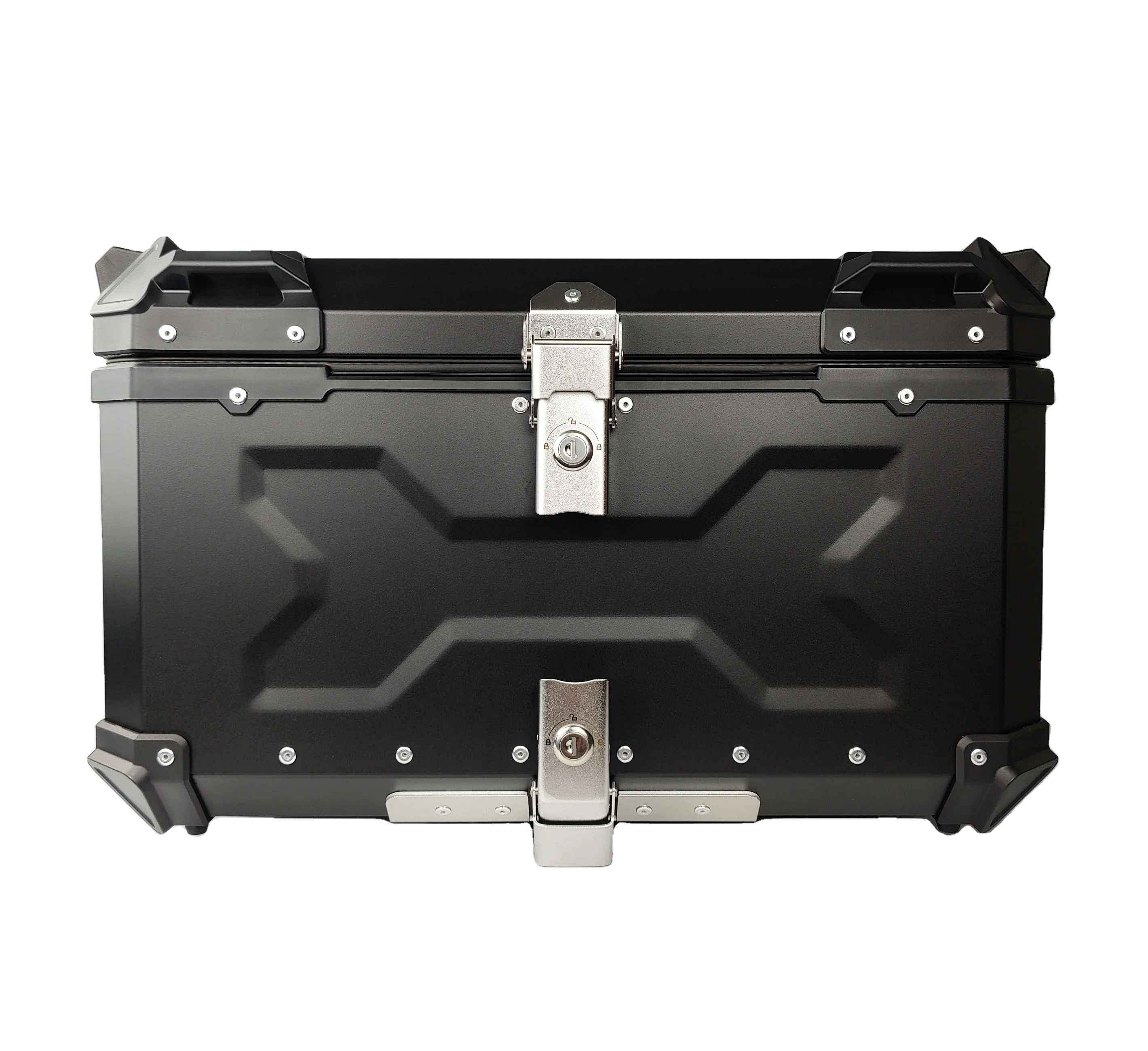 65 Liter Silver Motorcycle parts trunk Aluminum Motorbike delivery box Storage Luggage Top Case  Motorcycle Tail Box