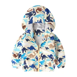 2021 Hot Selling Children Kids Boys Baby Clothing Dinosaur Printing Jackets Coats with Hooded