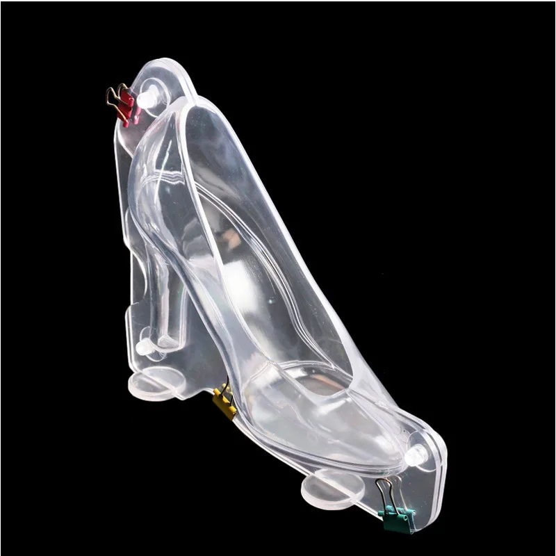 3D chocolate mold high heel shoes polycarbonate plastic chocolate mold for sugar craft wedding cake mold