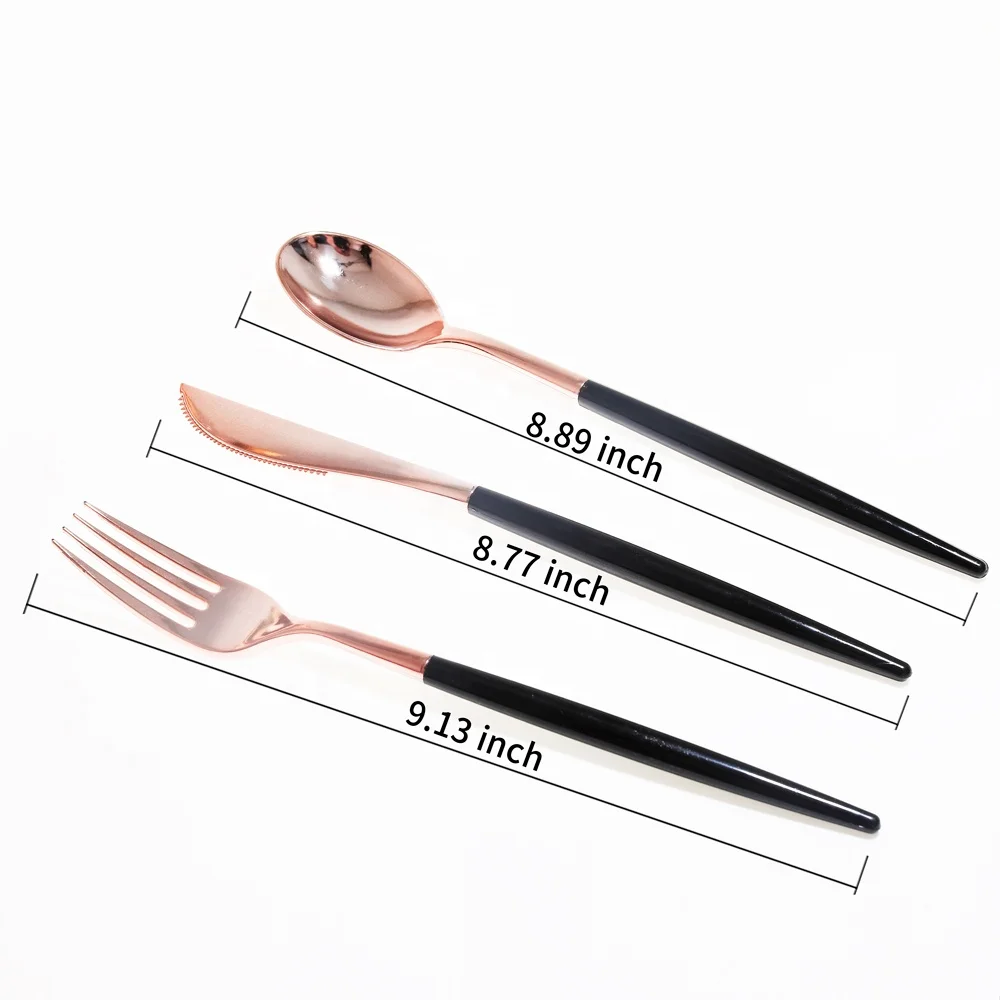 Vintage Style Gold Plastic Silverware Reusable