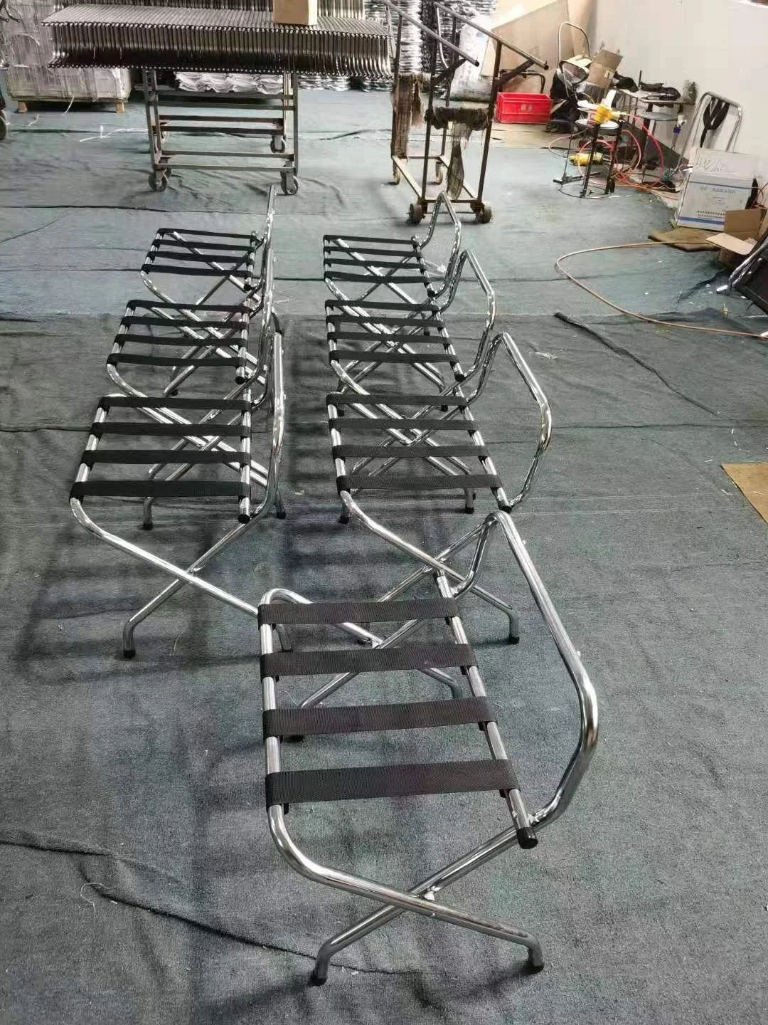 Tube Stand Luggage Racks Storage Rack Tray Stand Custom Foldable Steel Custom Tubular Folding Coat Metal OEM Customized