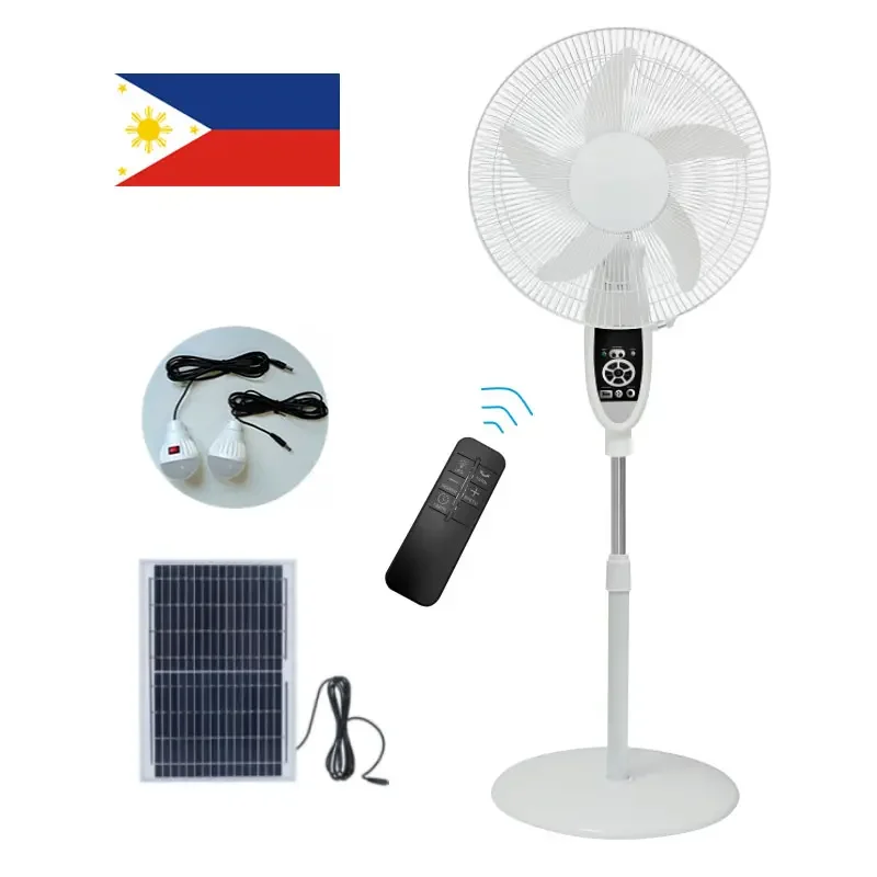 AC/DC High Quality Electric Rechargeable stand fan 16 Inches Solar Powered Fans Solar Fan With Panel And Battery