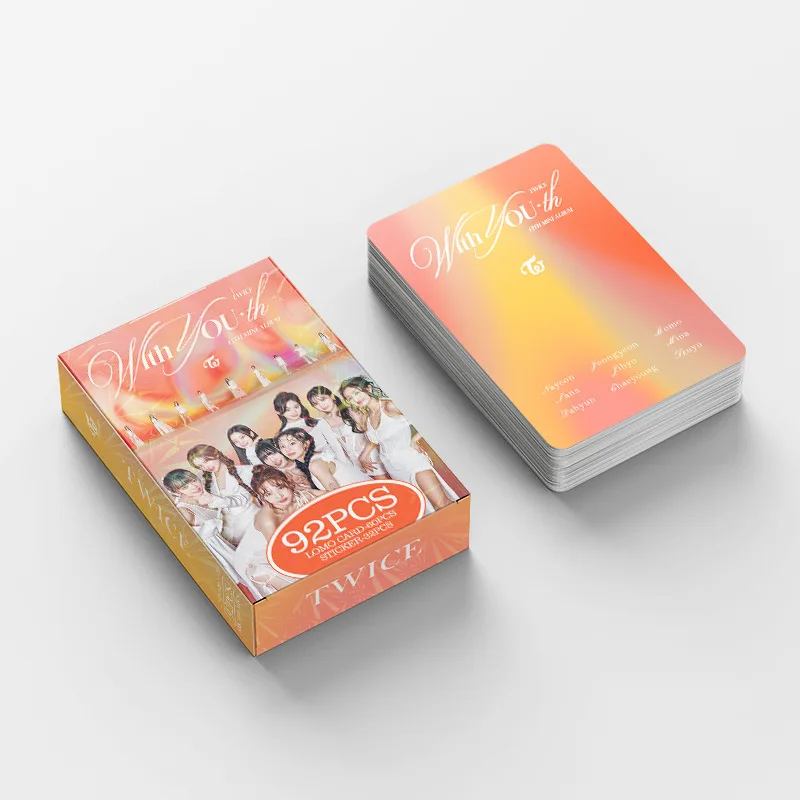 Paper Crafts KPOP TWICE With You-th Album Boxed 55Pcs/Set Chaeyoung Mina Nayeon Lovely Selfie Two Side Lomo Card Fans Collection