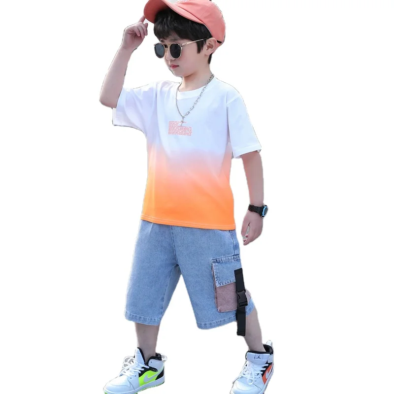 Casual Fashion Short Sleeve Toddlers Attires Wear Children Suits Summer Kids Clothing Boys Baby Clothing Sets Boy Sport Set