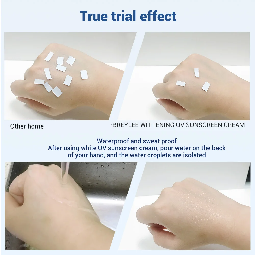 BREYLEE SPF 50 УФ солнцезащитный лосьон отбеливающий крем от солнца для лица Водонепроницаемый натуральный органический Sunblock частная
