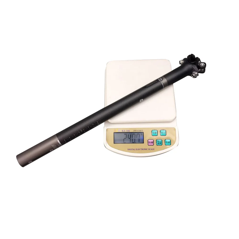 TOSEEK углерода подседельный штырь в штучной упаковке Подлинная 27,2/30,8/31,6X350/400 серый матовый 240 г Алюминий Глава MTB/дорожный велосипед