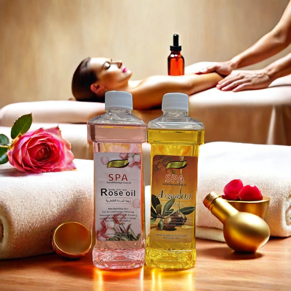 Wholesale Own Brand 600ml Full Body Care SPA Oil Lavender and Orange Infused with Vitamin C and E Olive Massage Oil