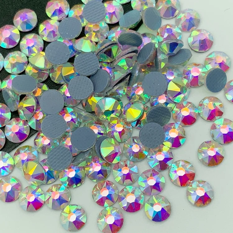 Hot sale Clear AB glass rhinestone  SS10 ab crystal stones for bag decoration