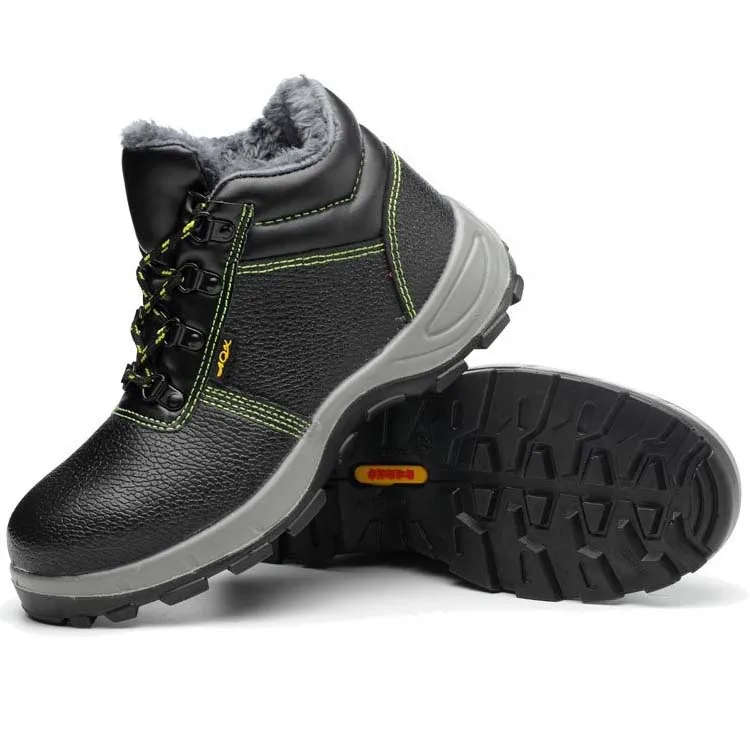 PU/PU Dual Density Injection Black Embossed Cow Leather Steel Toe Woodland Safety Shoes Work Boots In India