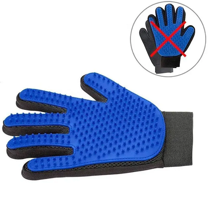 Custom Silicone Pet Hair Remover Gloves Pet Grooming Glove Guantes de mascotas Deshedding Brush Glove with 180 Grooming Tips