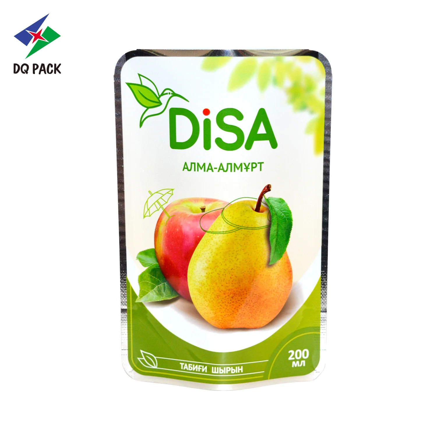 DQ PACK Custom Design Kid Juice Drink Beverage Packaging bag with straw hole