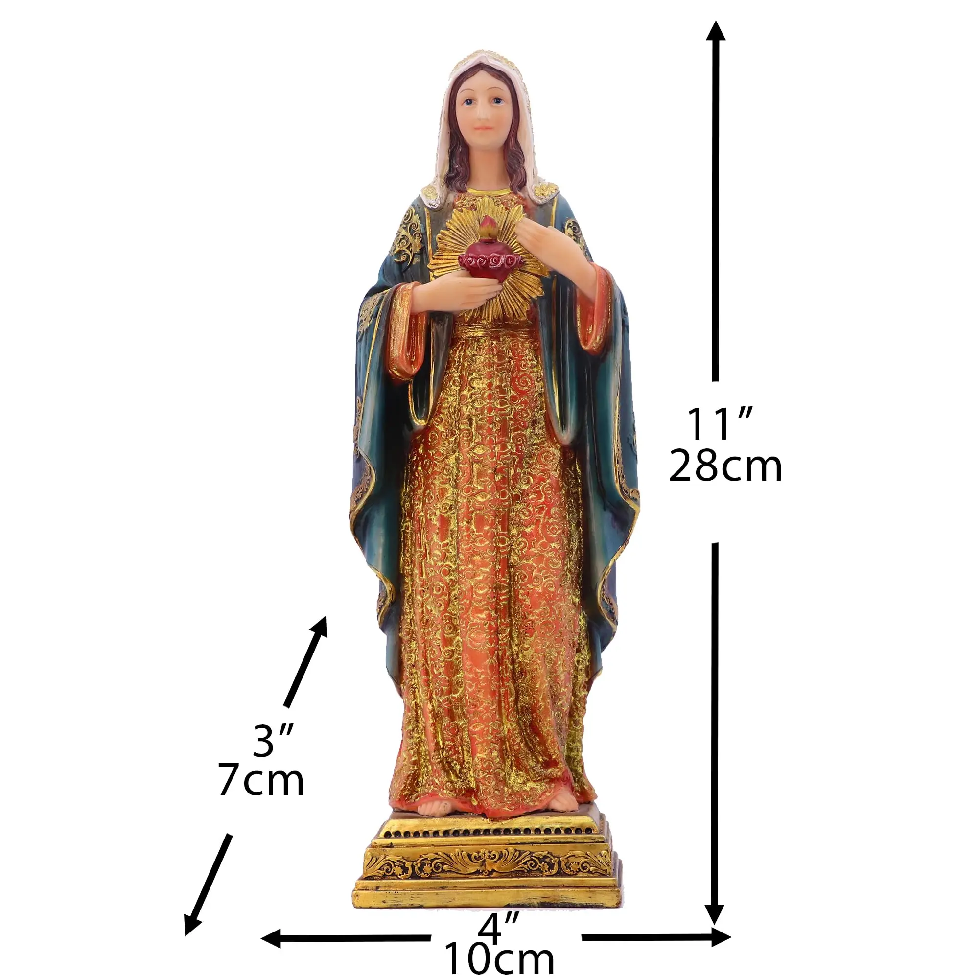 Virgin Mary Statue Sacred Heart Figure Resin Sculpture Savior Figurine Catholic Religious Gift Home Chapel Decoration