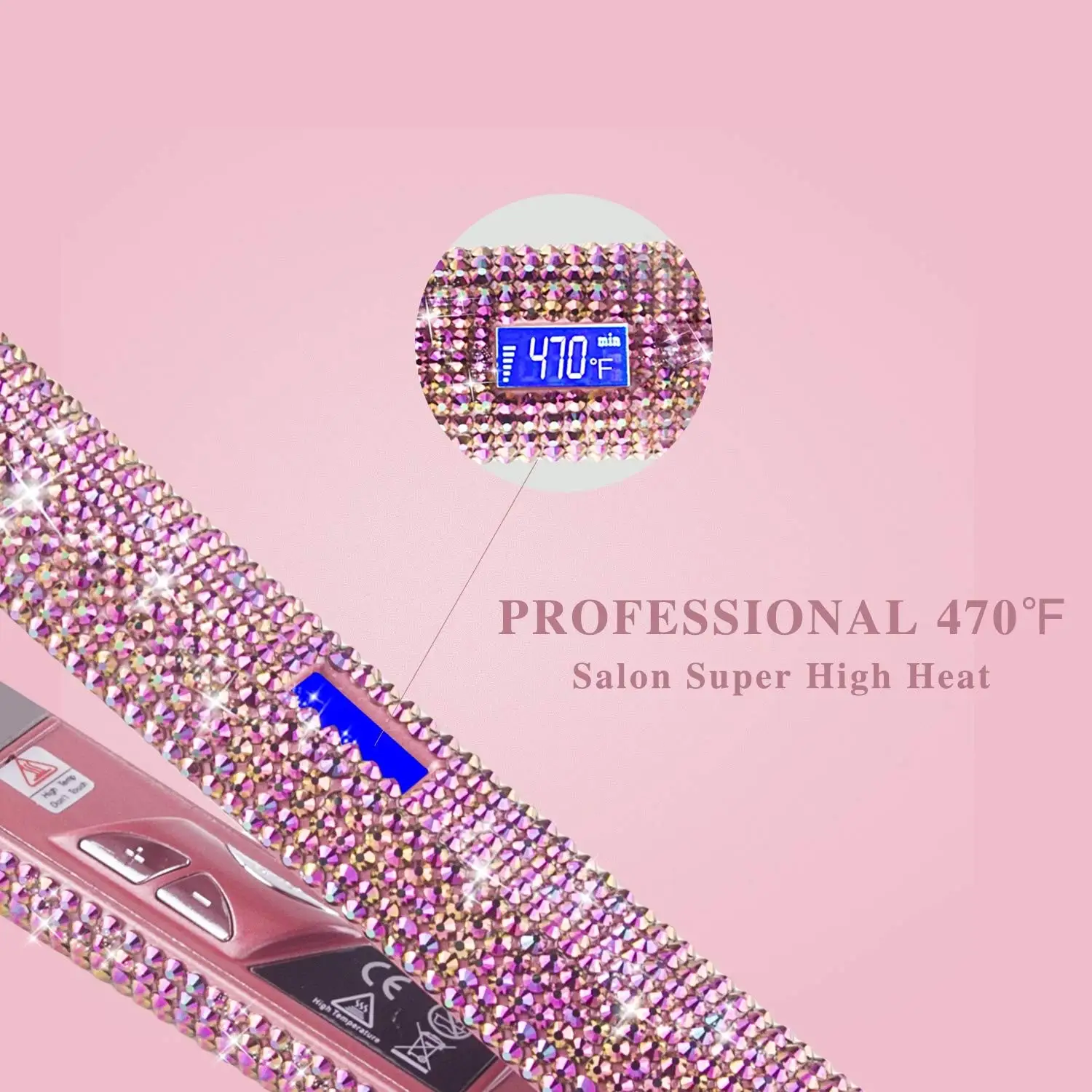 Bling Diamond Straighteners Custom Straighten Manufacturer Flat Iron Nano Titanium Hair Straightener