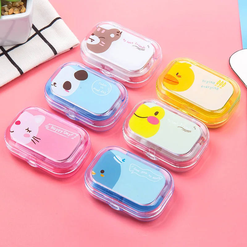 2021Lovely Candy Color Contact lens case Travel Glasses Lenses Box For Unisex Eye Care Kit Holder Container Support Gift
