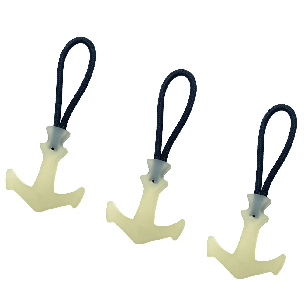 Free Sample Luminous Zipper Puller Plastic Rope Zipper Rubber Puller For Fashion Jacket