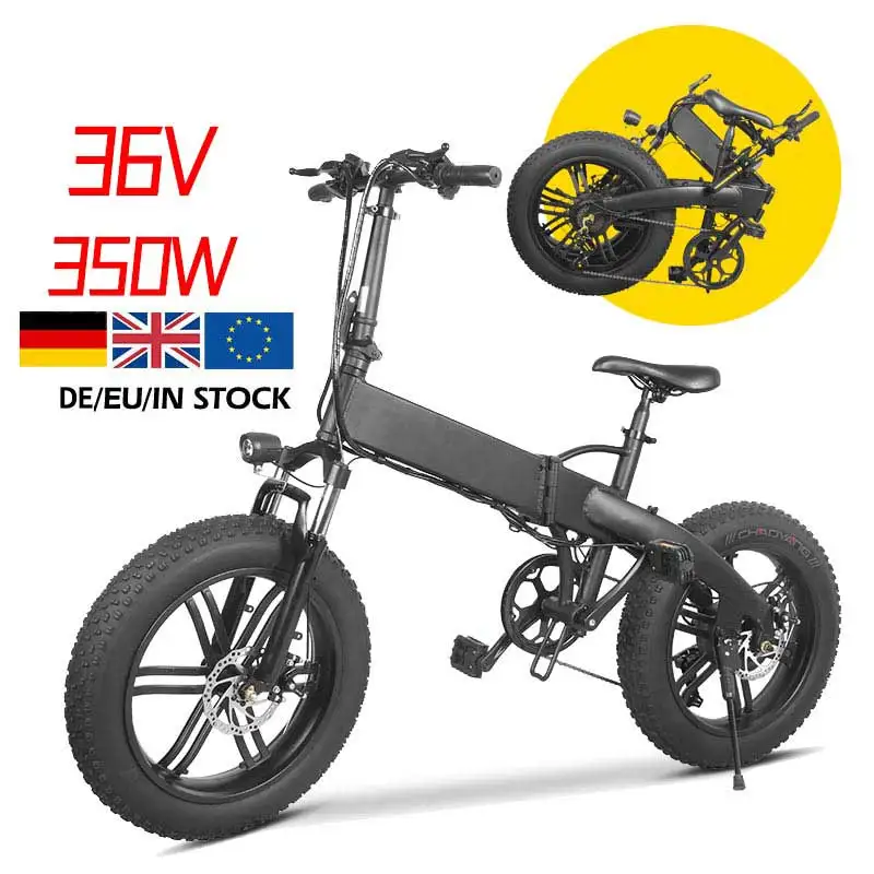 Eu Warehouse 500w 20 Inch Fat Tire Folding Electric Bike Foldable Ebike Electric Bicycle Bicicleta Eletrica Bicicletta/Elettrica