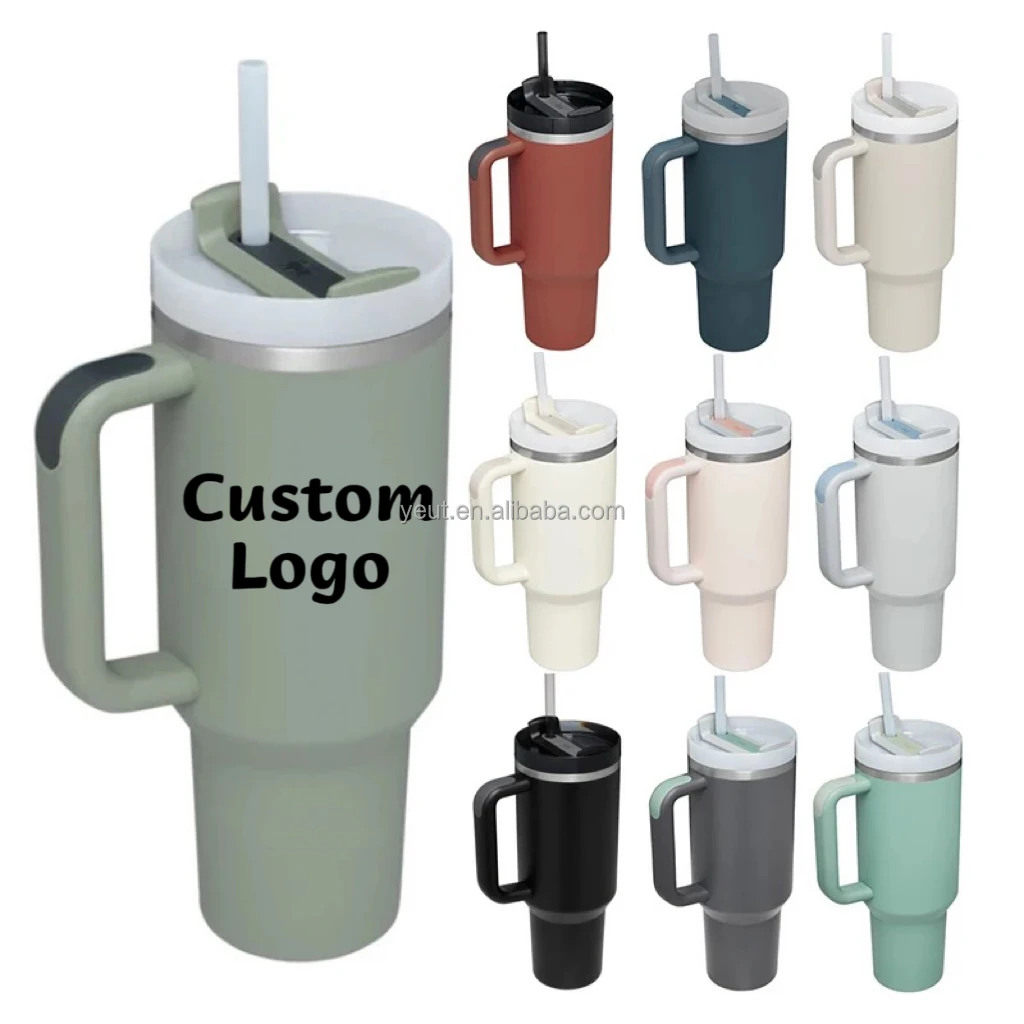 New arrive 40 Oz travel tumbler stainless steel cup 40oz Mugs 30oz tumblers with handle and straw sublimation water bottle